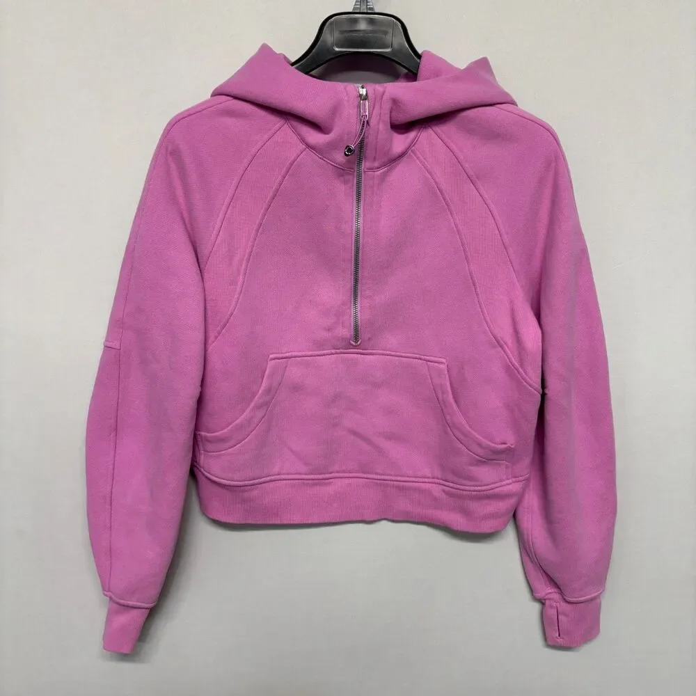 Lululemon Women Scuba Oversized Half Zip Hoodie Size XS/S Pink LW3DM4S C131 -5